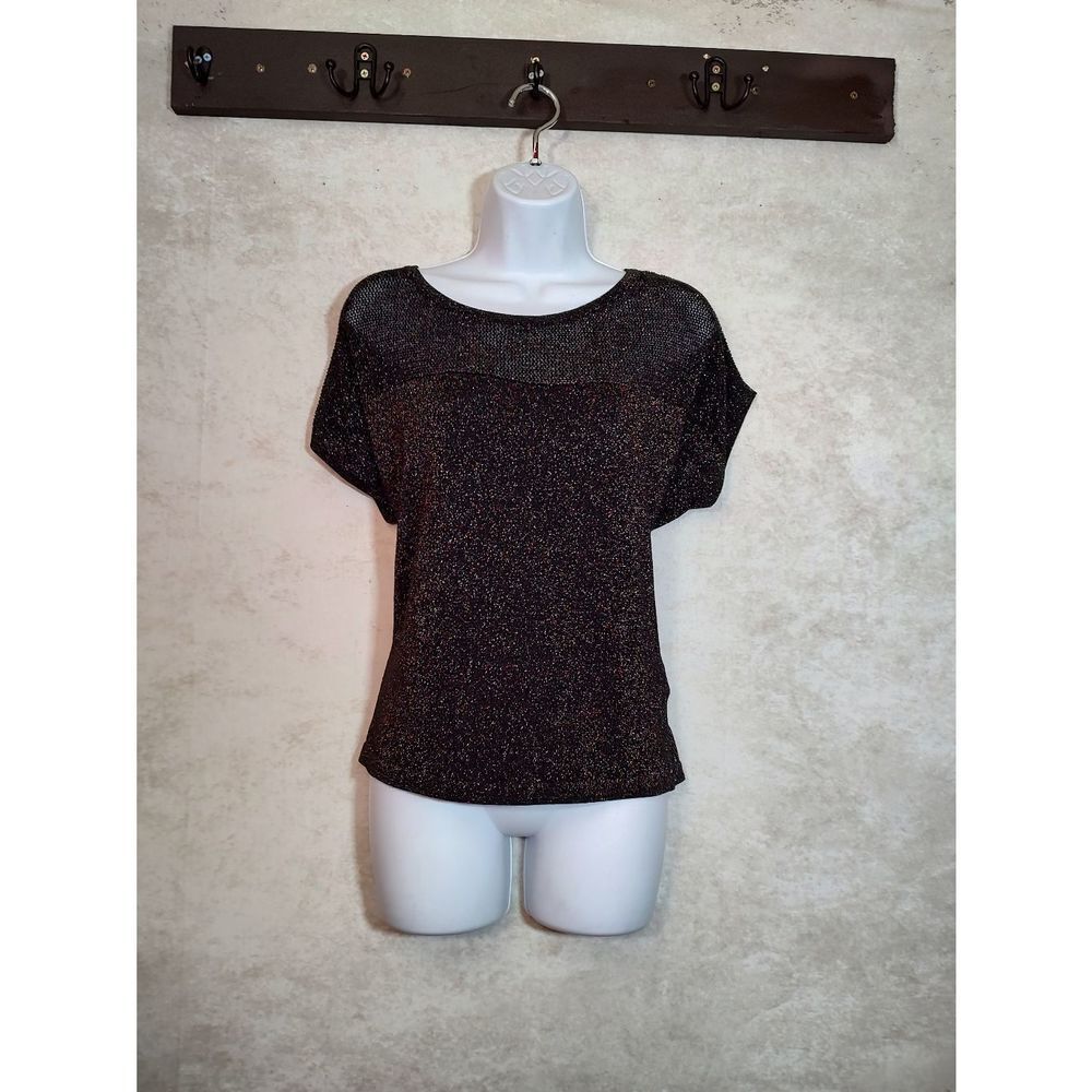 August silk semi sheer sparkly top size small